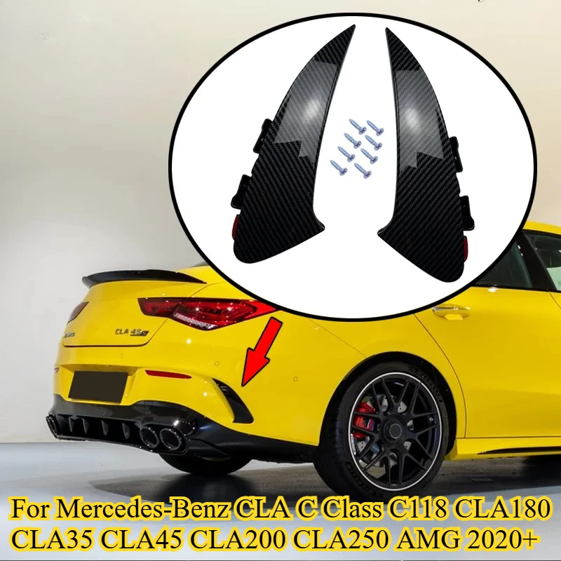 

Для Mercedes-Benz CLA Class 2020, чтобы вверх C118 CLA180 CLA35 CLA45 CLA200 CLA250, накладка на задний бампер, спойлер, боковые канавки, сплиттер