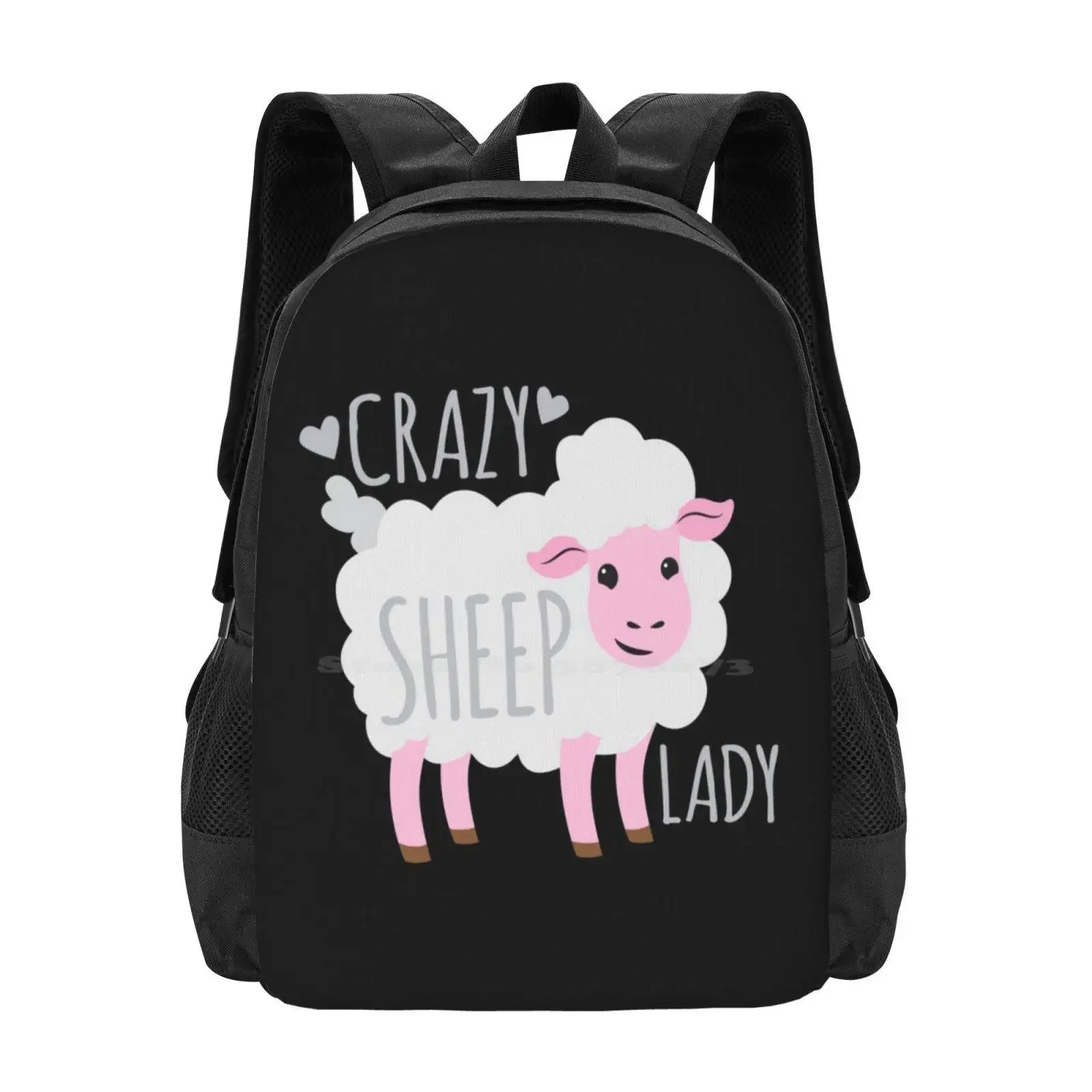 

Crazy Sheep Lady Hot Sale Schoolbag Backpack Fashion Bags Funny Kiwis Auckland Sheep Bird Aotearoa Kiaora Farmers Wool Knitting