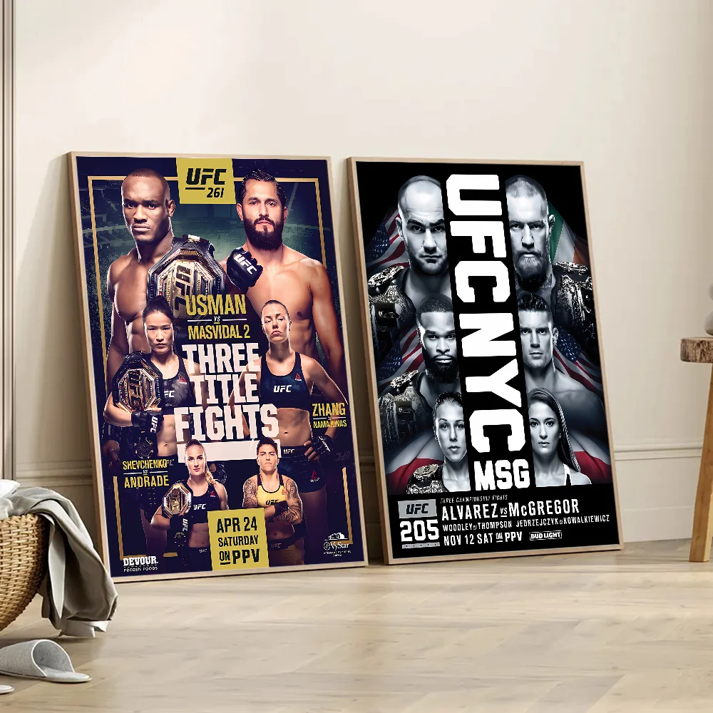 U-Ultimate Fighting Championship UFC Self-adhesive Art Poster Waterproof Paper Sticker Coffee House Bar Posters Wall Stickers