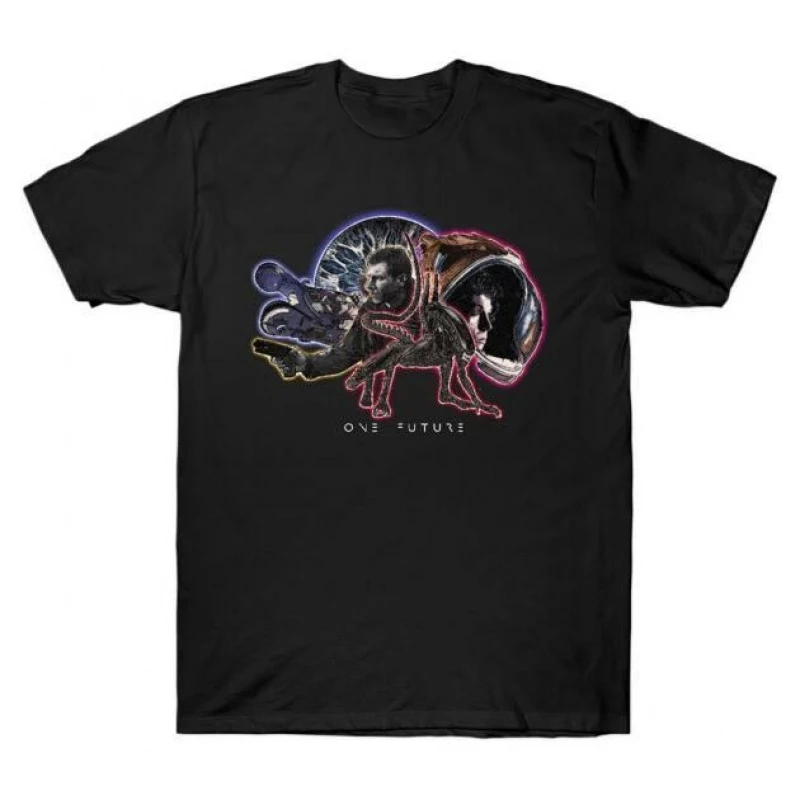 One Future Xenomorp Horror movie Weyland Sci-Fic Alien Gift T-Shirt 100% cotton Short Sleeve Graphic clothes All size tops
