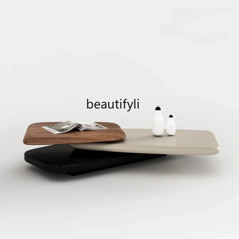 

A13 Italian Minimalist Rotating Living Room Home ''Designer Model Special-Shaped Creative Coffee Table Advanced Sense