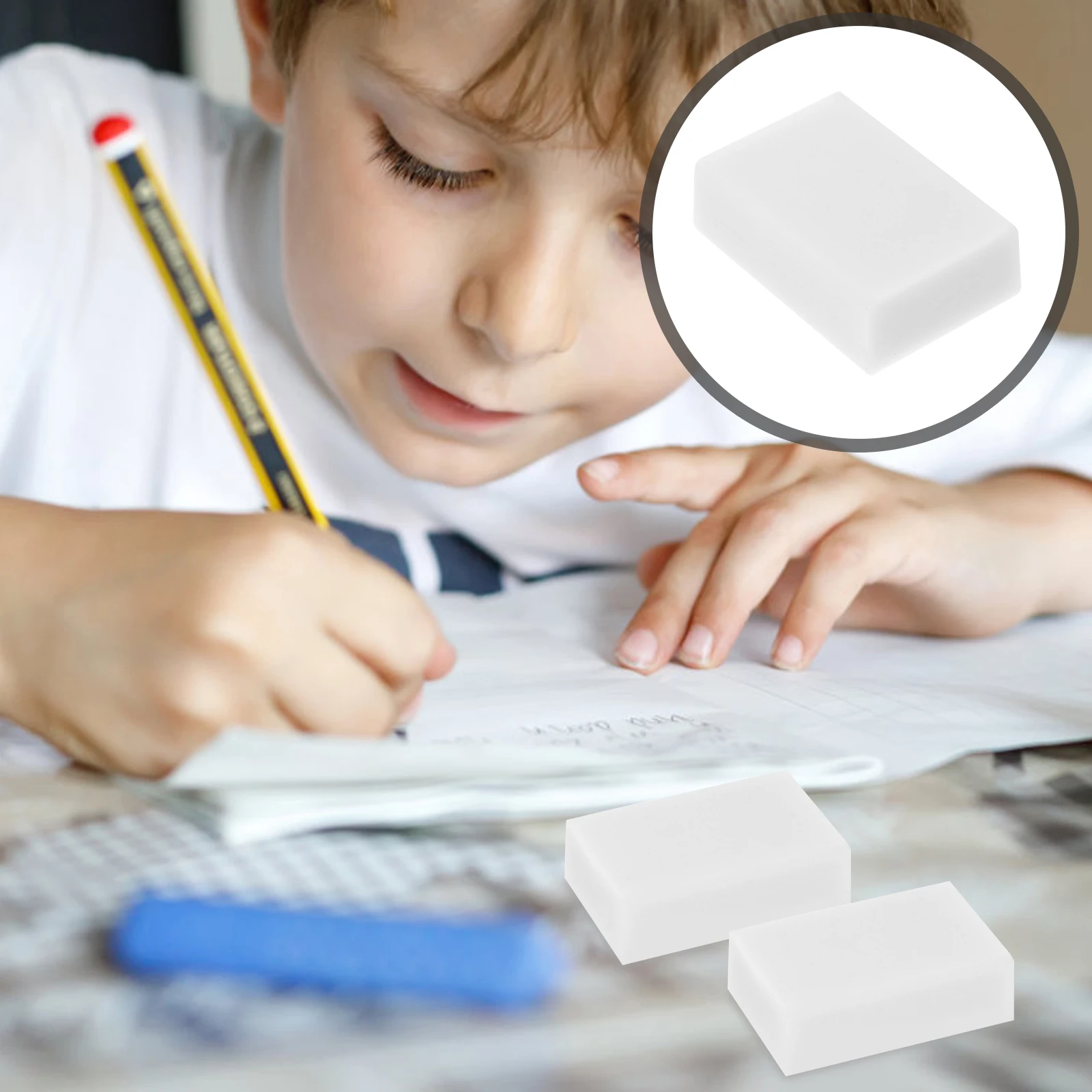 30 Pcs White Art Erasers for Drawing Sketching Office PVC Material Minimal Residue Artists Students