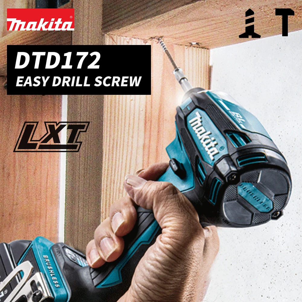 Imagem -05 - Brushless Cordless Long Range Impulse Drive Recarregável Motor Power Tool High Torque Drive 18v Bateria de Lítio 180n.m Makita-dtd172