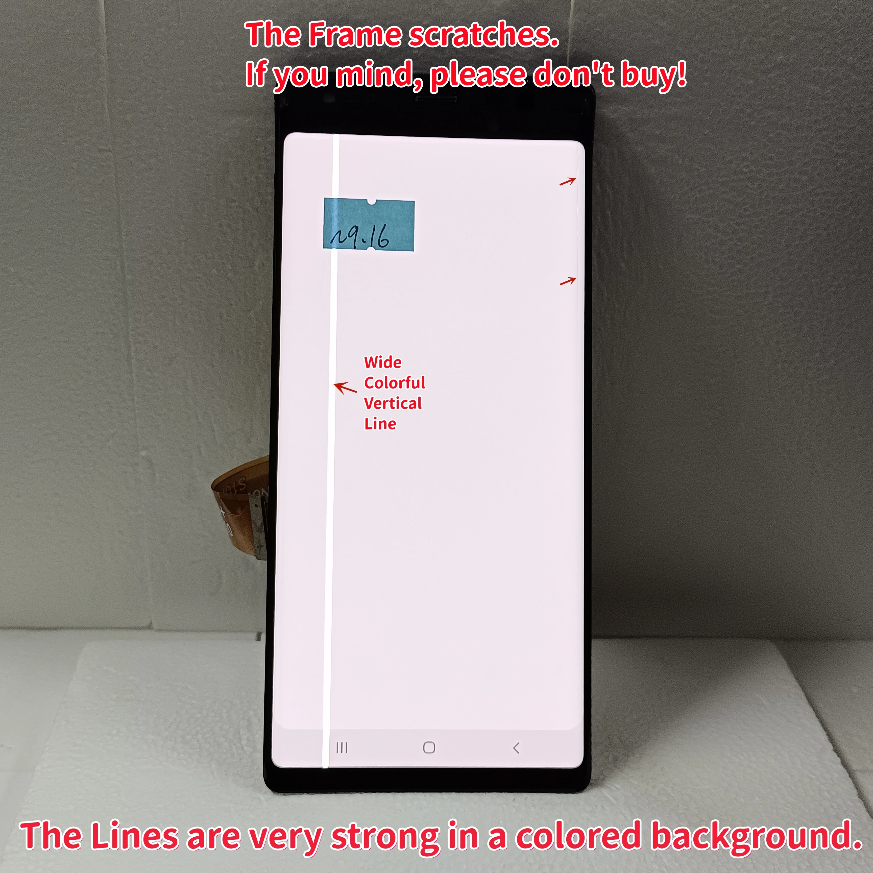 Écran tactile LCD Super AMOLED avec points ou lignes, pour Samsung Galaxy NOTE9 N960U N960F N960V