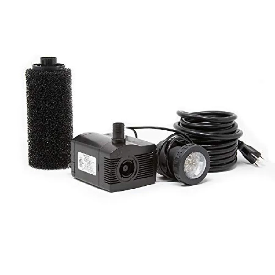 Corporation LV450T 458 GPH Submersible LED Light-Water Pump for Indoor/Outdoor Ponds, Fountains, Fish Tanks, Aquariums, and Wat