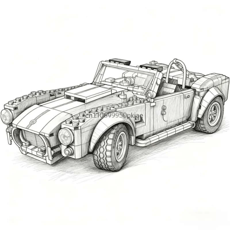 

1241Pcs Shelby Cobra Sports Car Model Building Block Set Decoration Children's Christmas Birthday Toy Gift