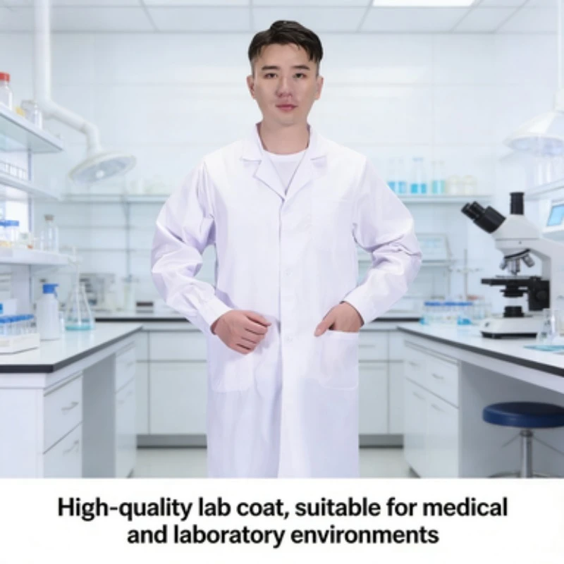 

Лабораторный халат унисекс с длинным рукавом, белый защитный доктор, лаборатория, салон красоты, больница, аптека, униформа, спецодежда