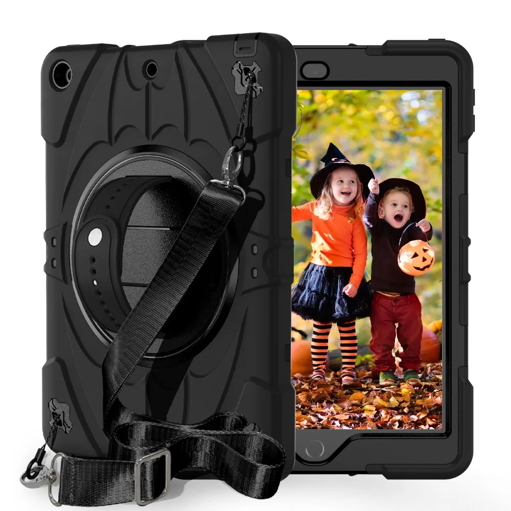 

Tablet Case For iPad 6th 5th 9.7 inch 2018 2017 Full Body Shock Proof Rotation Hand Ring Strap Stand Tablet Cover