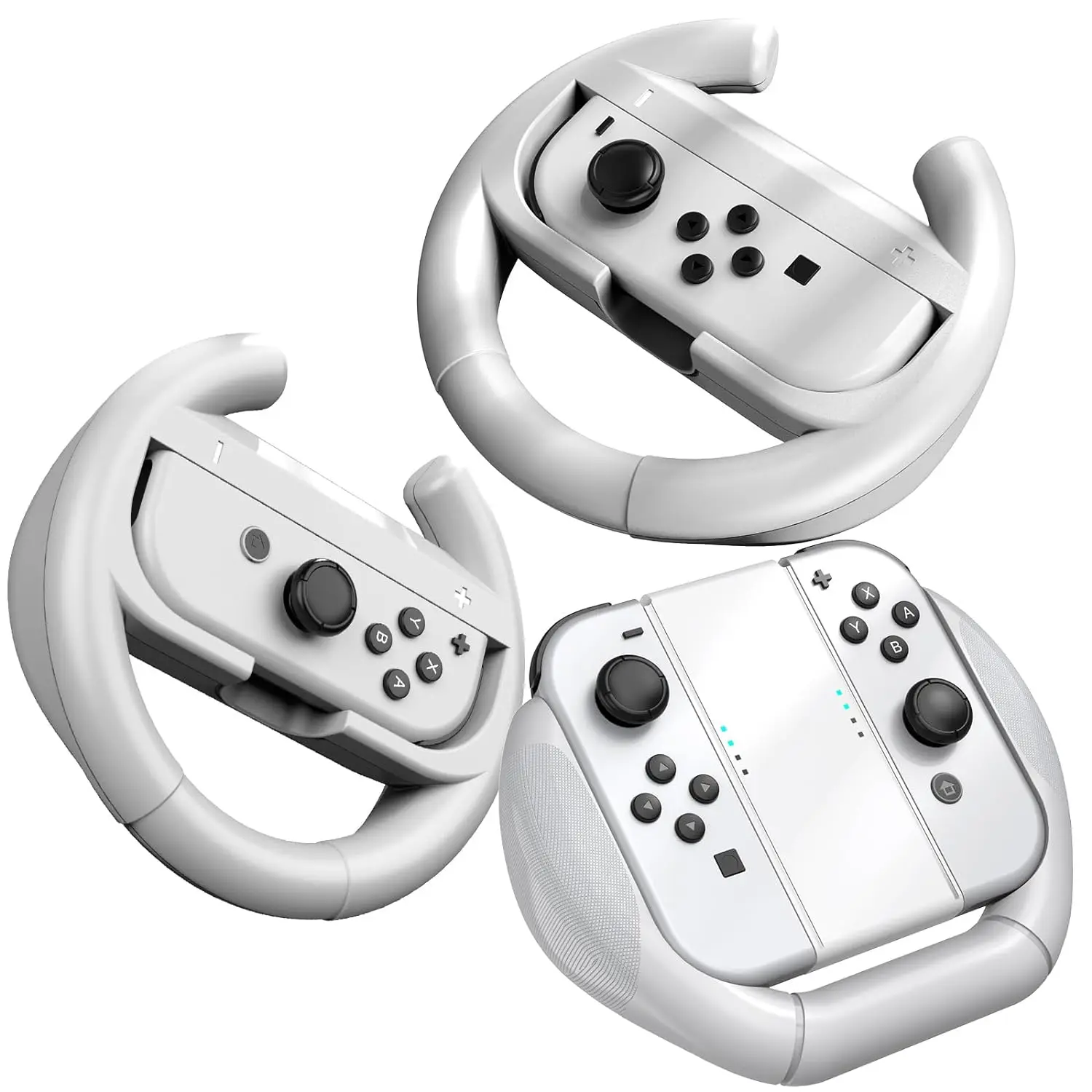 Switch Steering Wheels Compatible with Switch/Switch OLED Joy-Con Controllers, Racing Wheels for Mario Kart 8 Deluxe