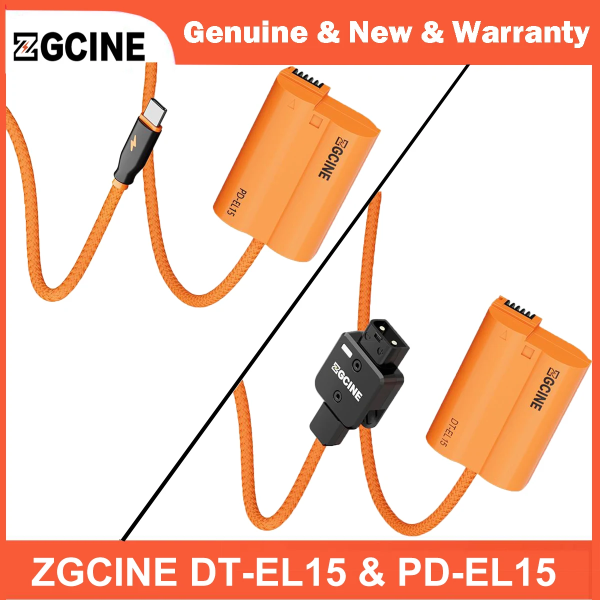 ZGCINE D-Tap to EN-EL15 & USB-C PD to EN-EL15 Dummy Battery Cable for Nikon