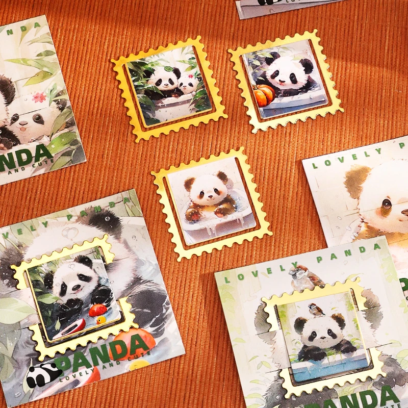 Cute Panda Bookmark Creative Stamp Metal Hollow Bookmark Stationery Chinese Style Souvenir Gift Box Travel Souvenir Gift 2024