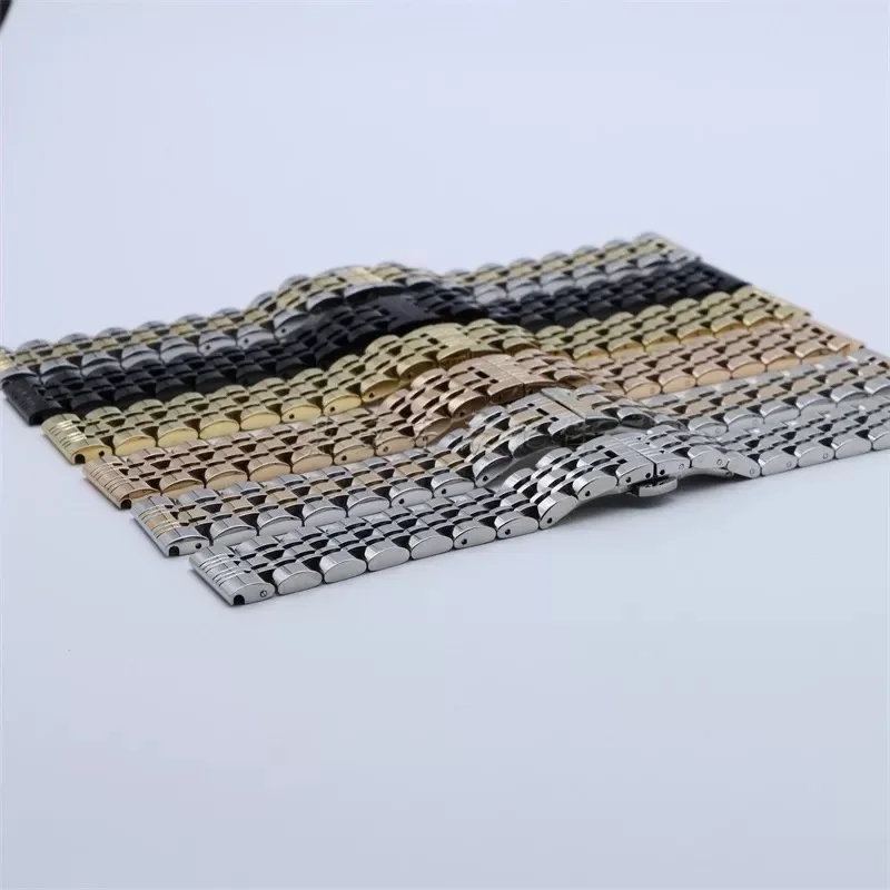 Твердый ремешок для часов из нержавеющей стали, твердый браслет с двойной застежкой-бабочкой 10/12/13/14/15/16/17/18/19/20/21/22/23/24