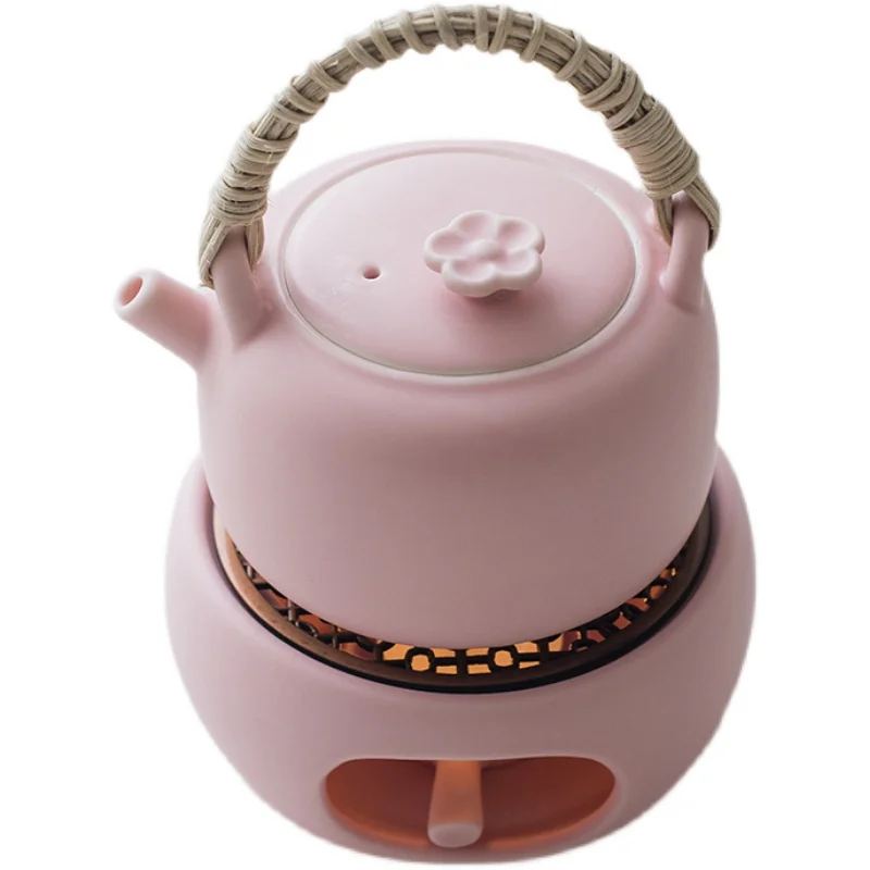 Ceramic Household Rattan Loop-Handled Teapot Teapot Tea Tea Warmer Candle