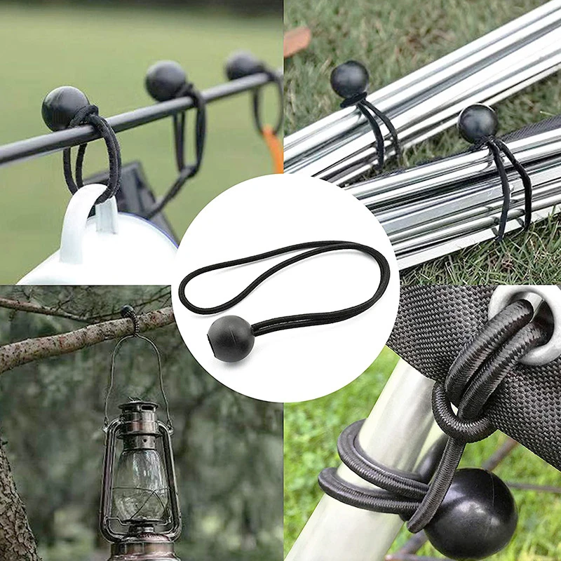 번지 볼 타포린 깃대 타이 코드 엔드, 탄성 로프 레이스, 고정 보트 폴, 캠핑 텐트 액세서리, 10 개