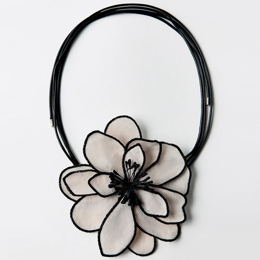 Vedawas Floral Cord Necklace,Vintage Elegant Banquet Party Bride Women Accessories,Gifts for Lover and Friends