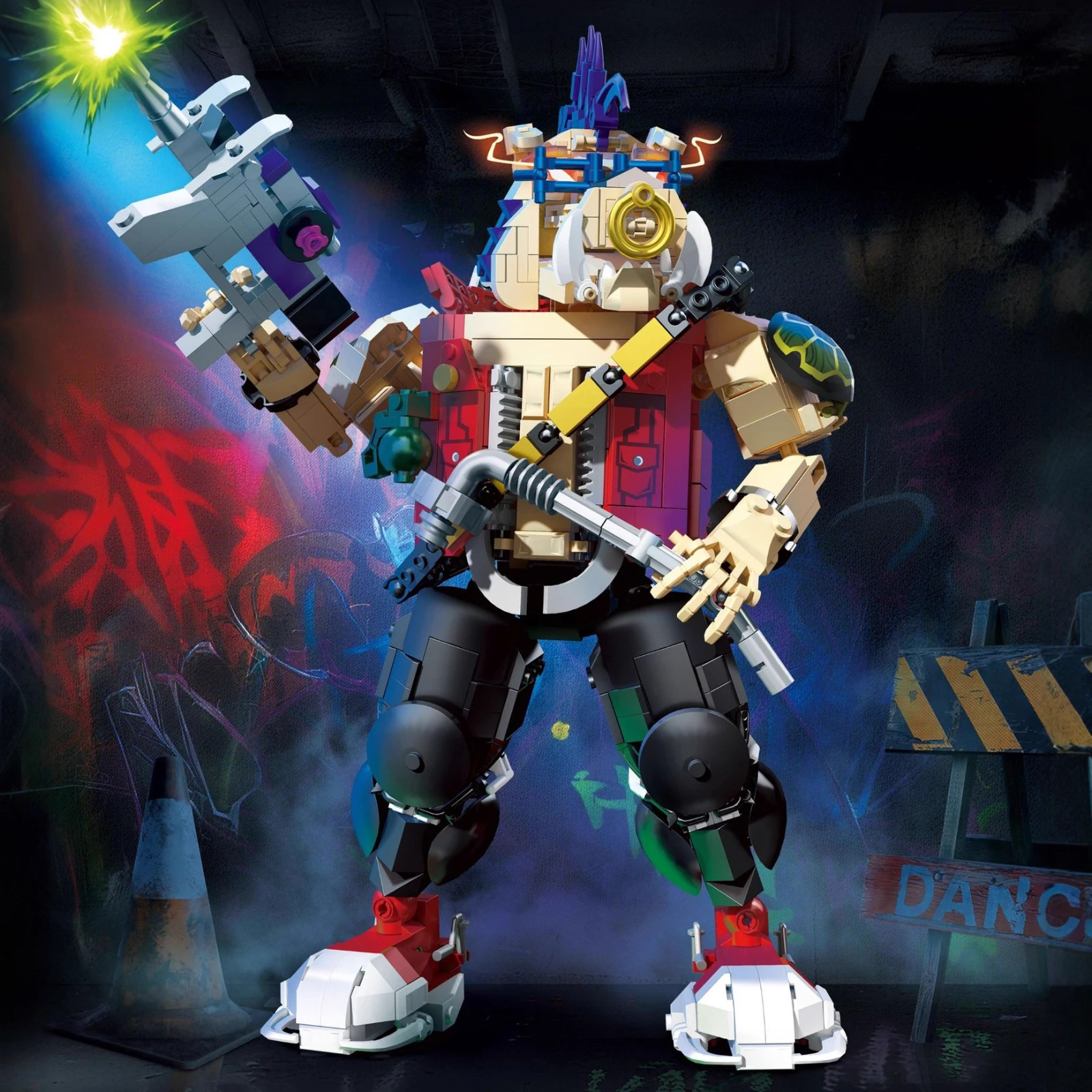 Cyber Pig Head Warrior Modelbouwpakket 802 stuks Kleine Deeltjes Baksteen Constructiespeelgoed voor volwassenen Kinderen