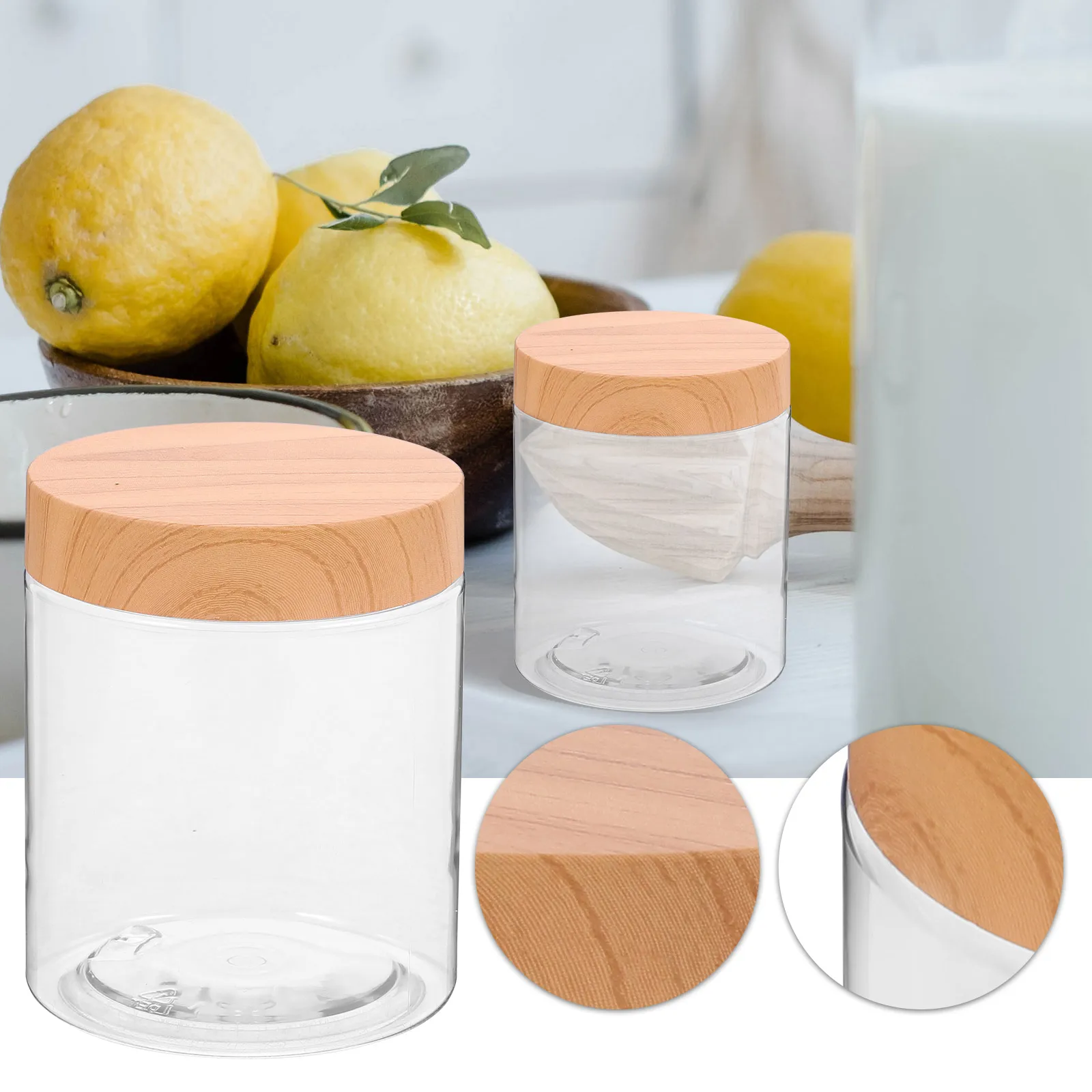 

6pcs Airtight Kitchen Storage Containers Clear Dry Food Jars Large Capacity Storage Canister For Spices Nuts Candy Cookies
