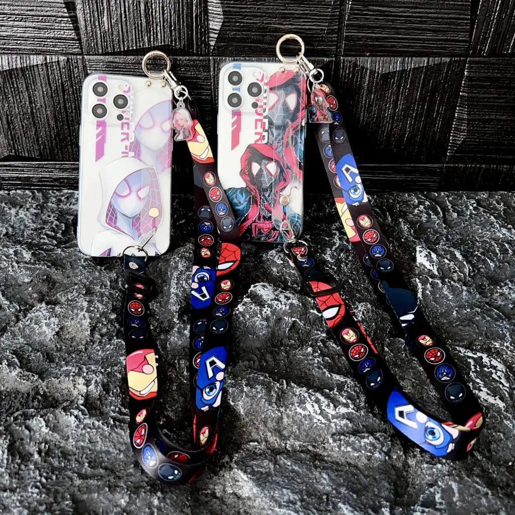 For Sony Xperia 1 10v 1v 5v 5III 10III 1III 5II 10II 1II Pro1 AceIII 5iV 8 5 XZ4 XZ3 Spiderman Case Wrist Strap Ornament