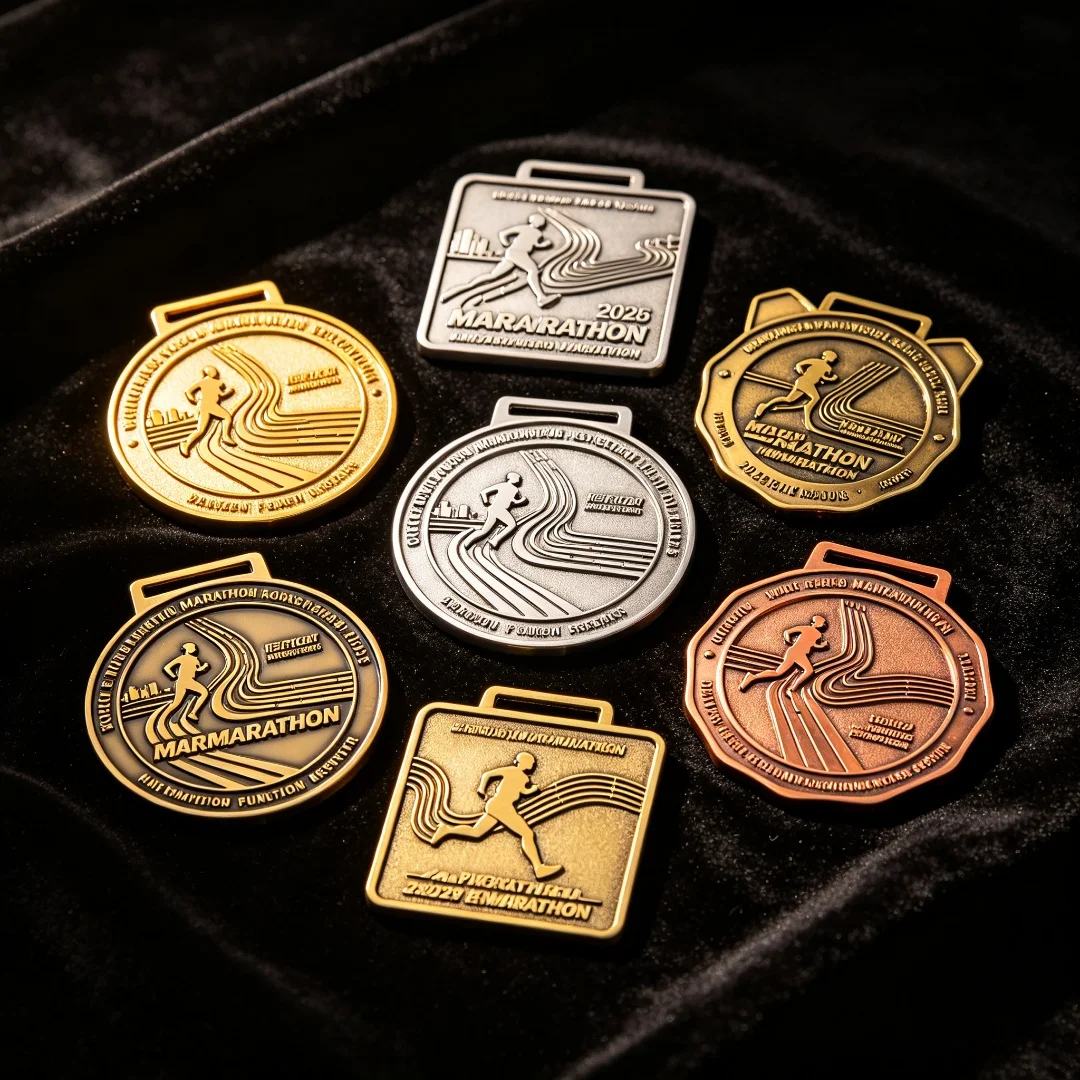 Custom 3D Sports Medal with Ribbon, Personalized Gold Silver Bronze Award for Marathon & Competitions
