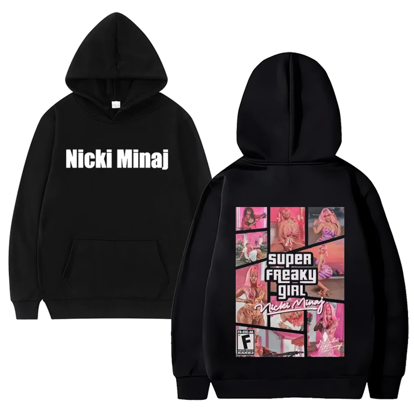 

Rapper Nicki Minaj Aesthetics Graphics Hoodie Men Women Casual Fashion Fleece Long sleeve Sweatshirts Unisex vintage pullovers