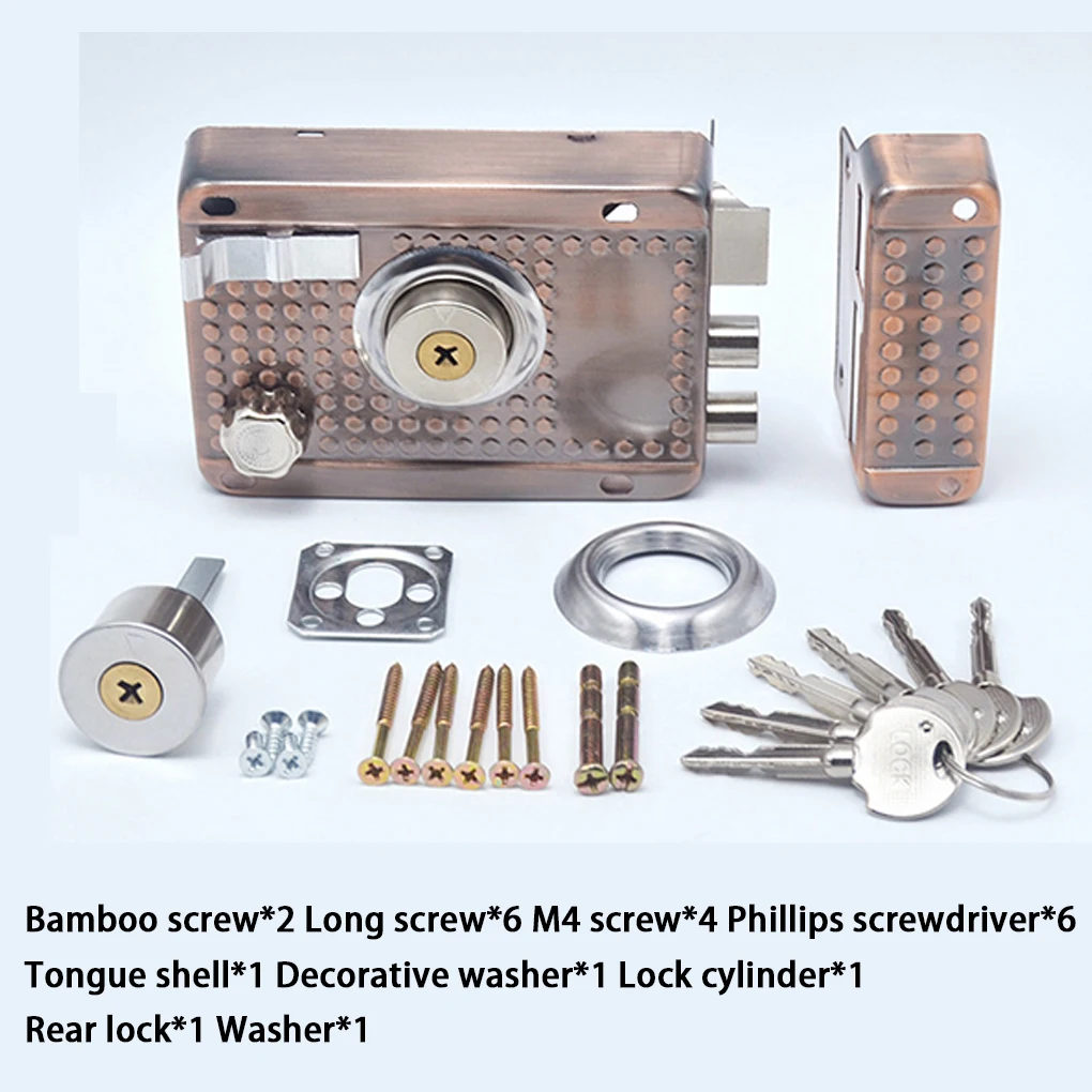 

Новые внешние дверные замки из нержавеющей стали, защитный противоугонный замок, несколько страховок, замок для деревянных ворот с ключами, мебельная фурнитура
