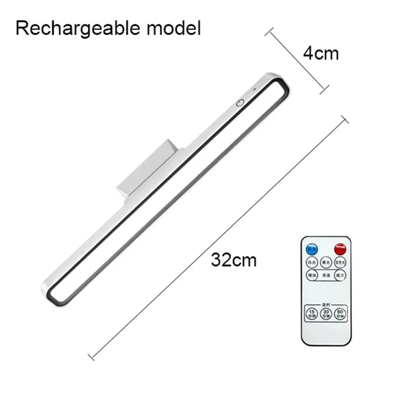 Imagem -06 - Usb Recarregável Led Desk Lamp Stepless Escurecimento Abajur Pendurado Quarto Magnético Luz de Leitura Luz Noturna