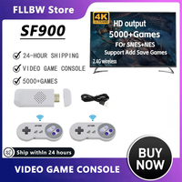FLLBW SF900 Video Game Console For Super Nintendo SNES NES Built in5000 Games HDMI-Compatible TV Game Stick Handheld Game Player