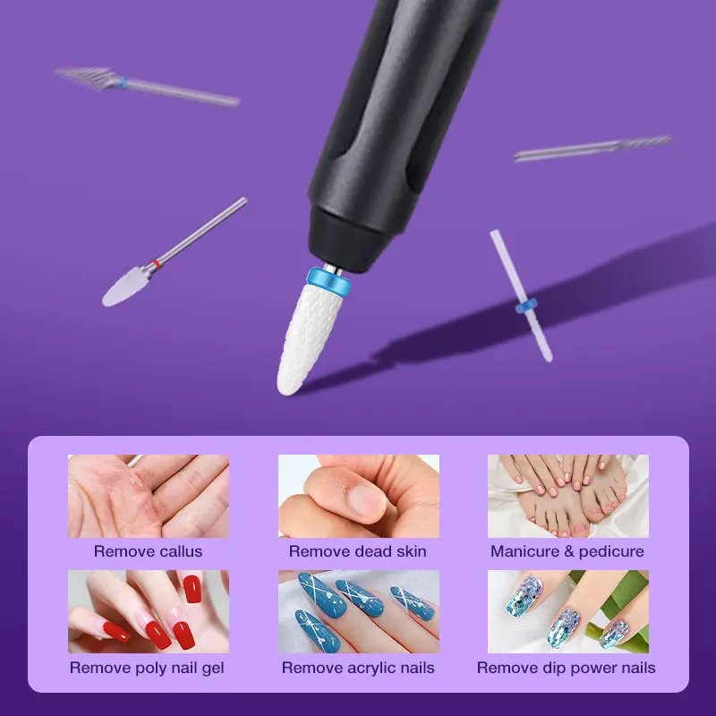 LadyMisty Fresa per punta da trapano per unghie in ceramica per manicure Pedicure Lime per unghie Buffer Accessorio per attrezzature per nail art