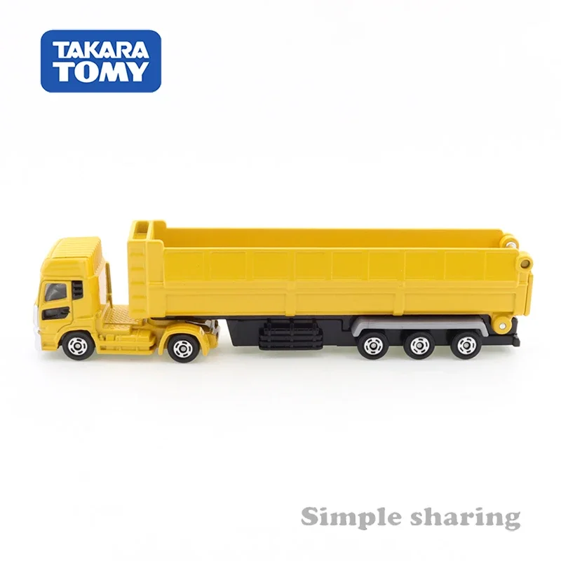 Takara Tomy Long Type Tomica No.147 UD Trucks Quon Trailer Dump Diecast Automotive Model Ornaments Cas Toys Gift Decorations