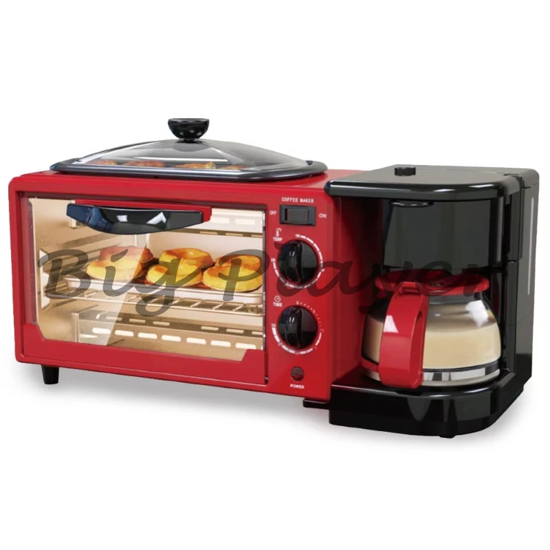 3 in 1 Breakfast Maker Sandwich Toaster Oven Coffee Maker Frying Pan Multifunctional Home Machine