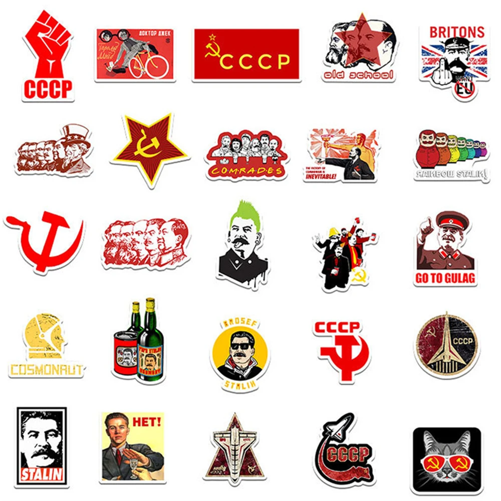 50 قطعة الاتحاد السوفياتي CCCP الاشتراكية جوزيف ستالين ملصقات لزجاجة المياه كوب الكمبيوتر المحمول الغيتار سيارة دراجة نارية سكيت