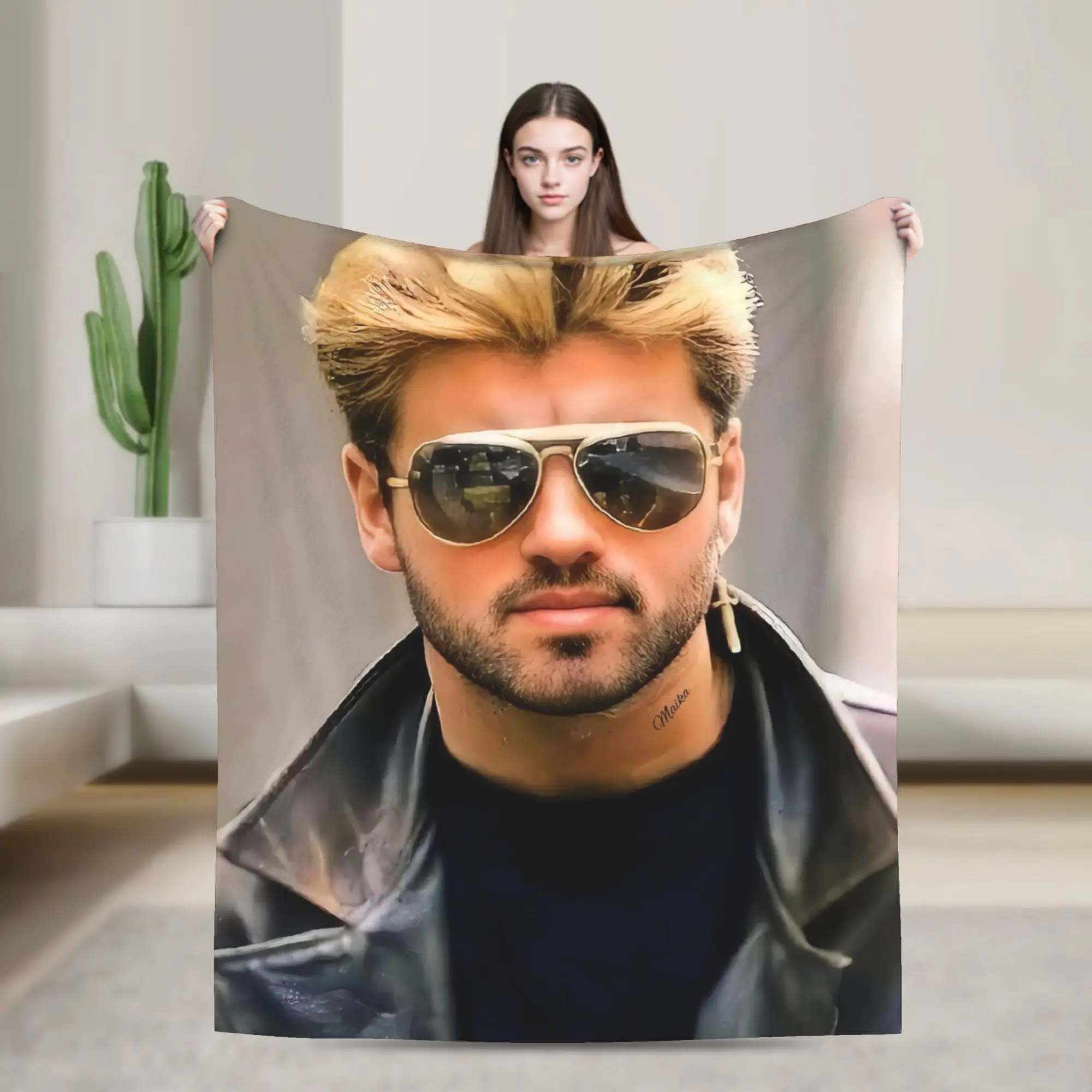 George Michael British Singer Soft Warm Blanket  Girls Boys Plush Bedding Throws Novelty Living Room Flannel Bedspread Bed Cover