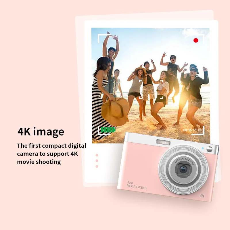8x Optical Zoom 2.88-inch IPS Screen Telescopic Iens Entry-Ievel Camera Ultra-High Definition 50 Megapixel Digital Camera 4K