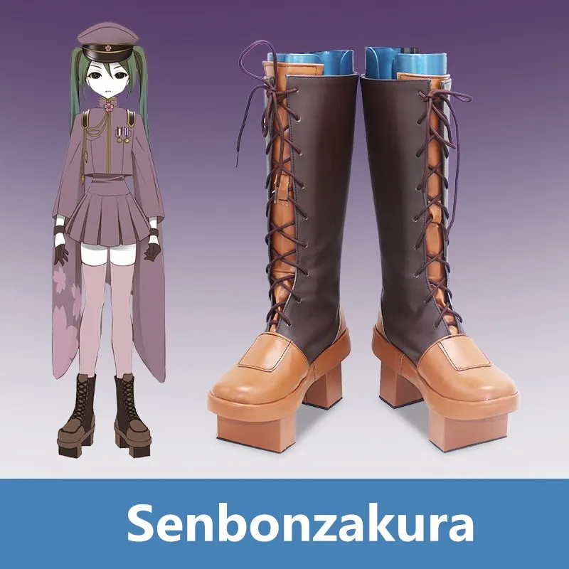 รองเท้าคอสเพลย์มิคุ ซันบอนซากุระ ดอกซากุระพันต้น รองเท้าชุดคอสเพลย์การ์ตูน