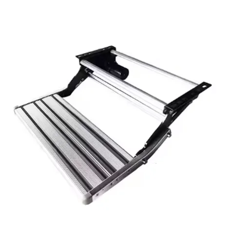 

Luxury Single Drop Folding Electric RV Caravan&camper Trailer Steps 200KG Load Adjustable For Camping Made Aluminum Alloy