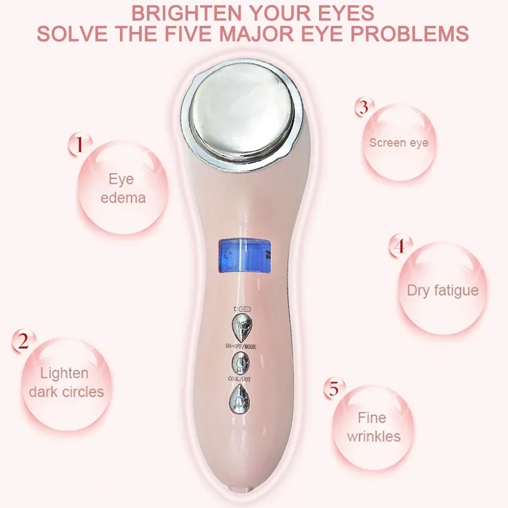 Junyako Beauty Instrument Massage Ion Skin Toning Machine Hot and Cold Vibration Lifting Visage Beauty Device Facial Massager