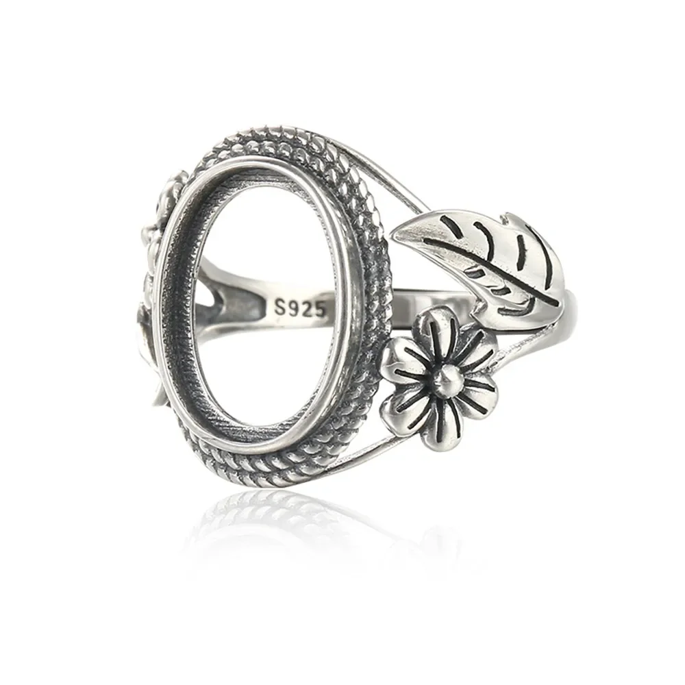 

Ring Blank for 10x14mm Oval Cabochons Ring Blank Thai Sterling Silver Adjustable Band Ring Setting