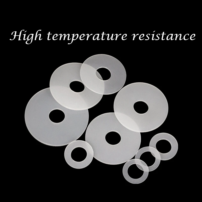 10~100 Pcs White Silicon O Rings Seal Washer for High-Temperature Sealing Element M2 M2.5 M2.7 M3 M4 M5 Silicone Flat Gasket