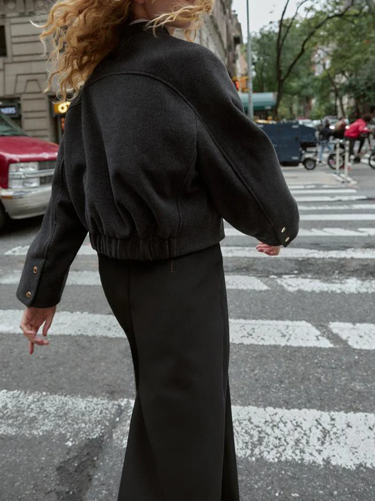 Veste de pilote douce pour femmes, style européen et américain, tempérament simple, ourlet élastique, nouvelle collection automne 2025