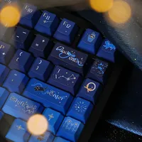 Starry Night Cloister Theme Keycap Set 139Keys PBT Custom Blue Keyboard Cap Cherry Profile KeyCap for Mechanical Keyboard Gift