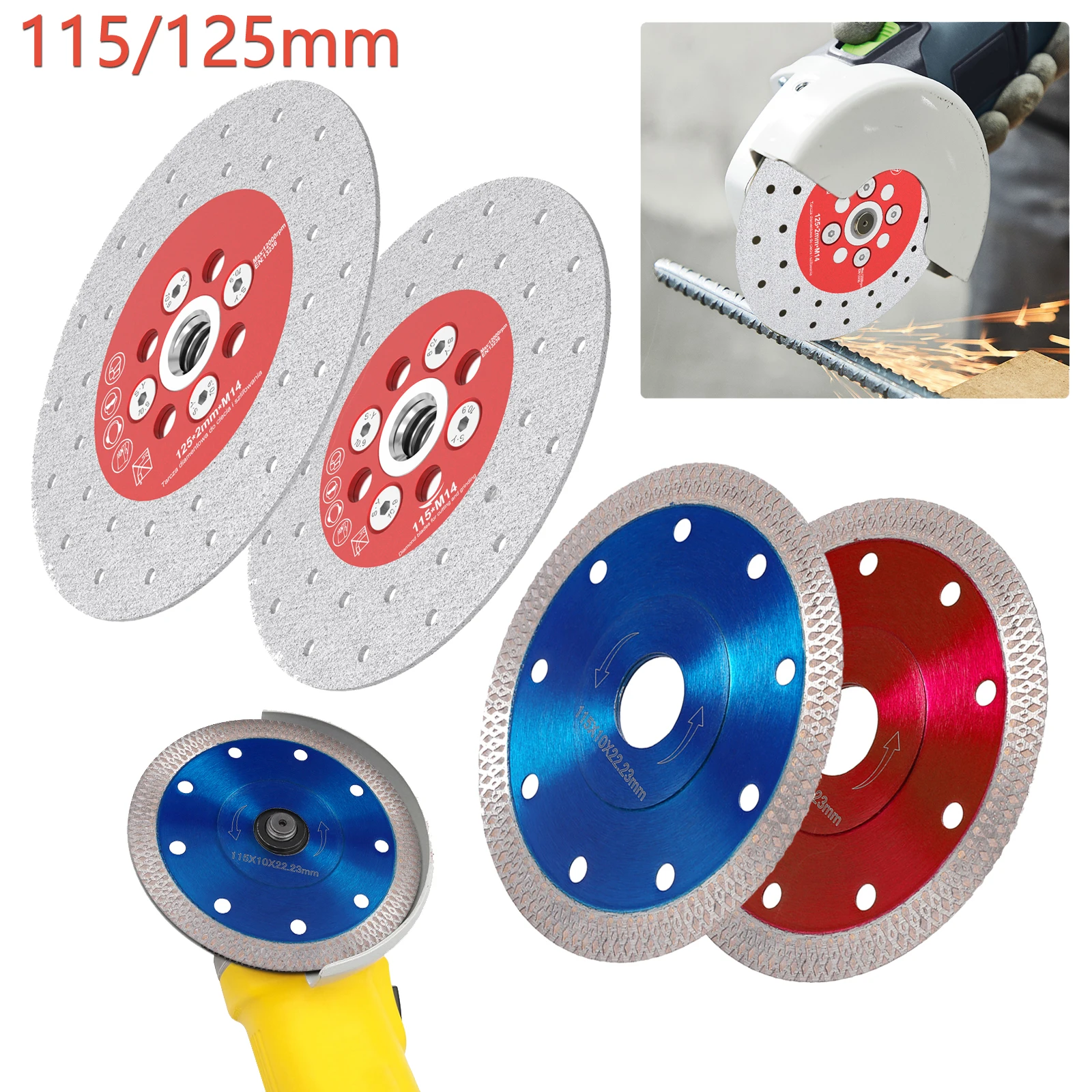 

Diamond Tile Cutting Grinding Wheel 115/125mm Porcelain Ceramic Cutting Disc Diamond Saw Blade Disc For Angle Grinder Metal