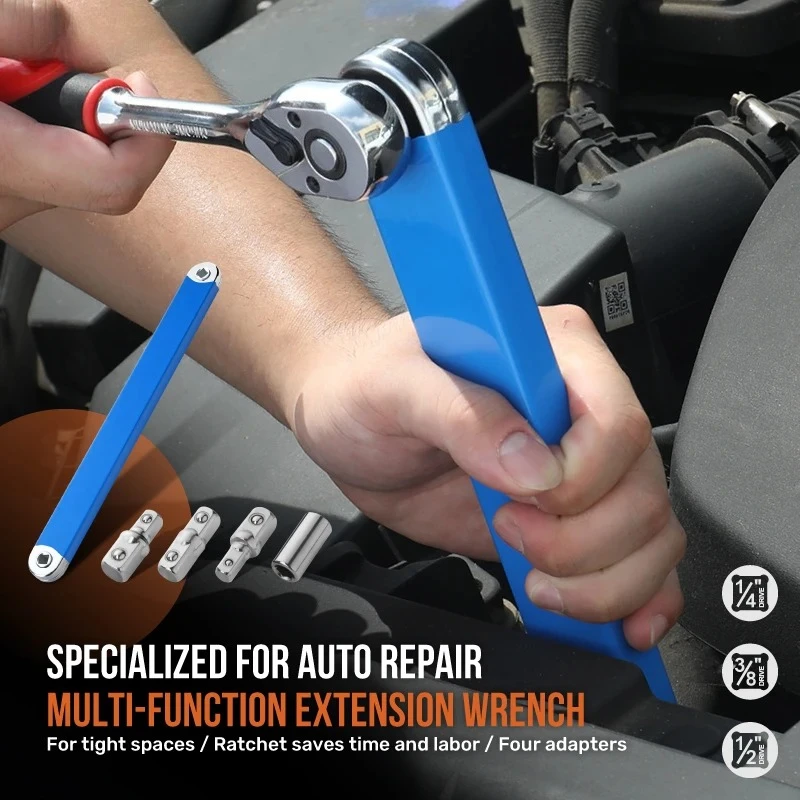 Professional Zero Offset Extension Wrench Motorcycle Repair Tool Tight Space Extension Tool 1/2 in. 1/4 in. 3/8 in.Home Tool Set