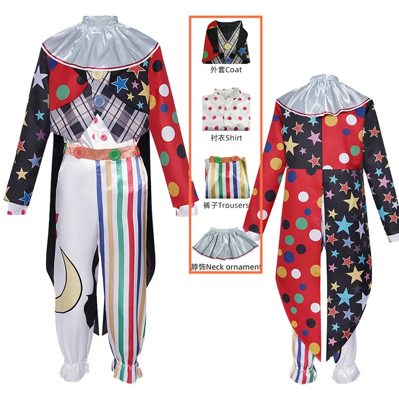 

Clown Jelly Cosplay Movie Mr Jelly Cosplay Costume Party Role Joker Playing Uniform Set Halloween Clothes for Men Man