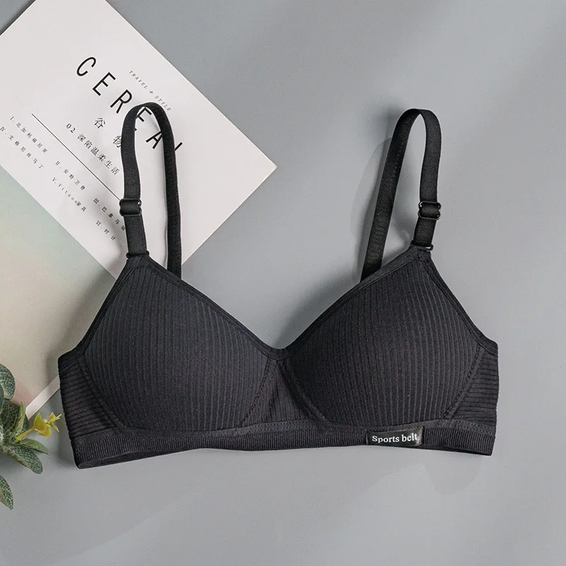 Cotton Women's AB cup Bra Underwear Wireless Gathering ComfortableV-Bra Women's Upward Push Underwear