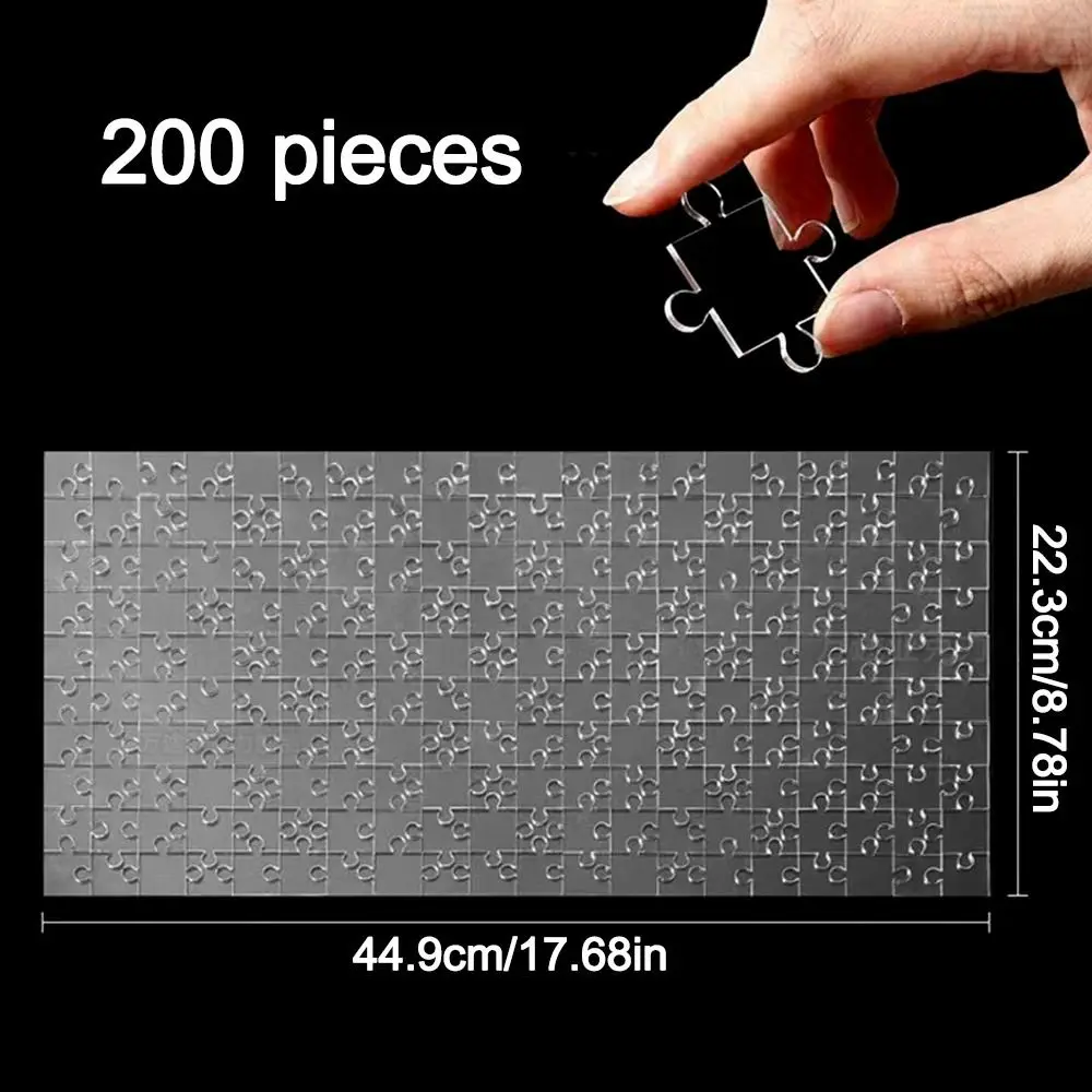 

49/121/200/300Pcs Funny Unique Acrylic Puzzle Impossible Challenge Relieve Stress Clear Blank Puzzle Decompression Game