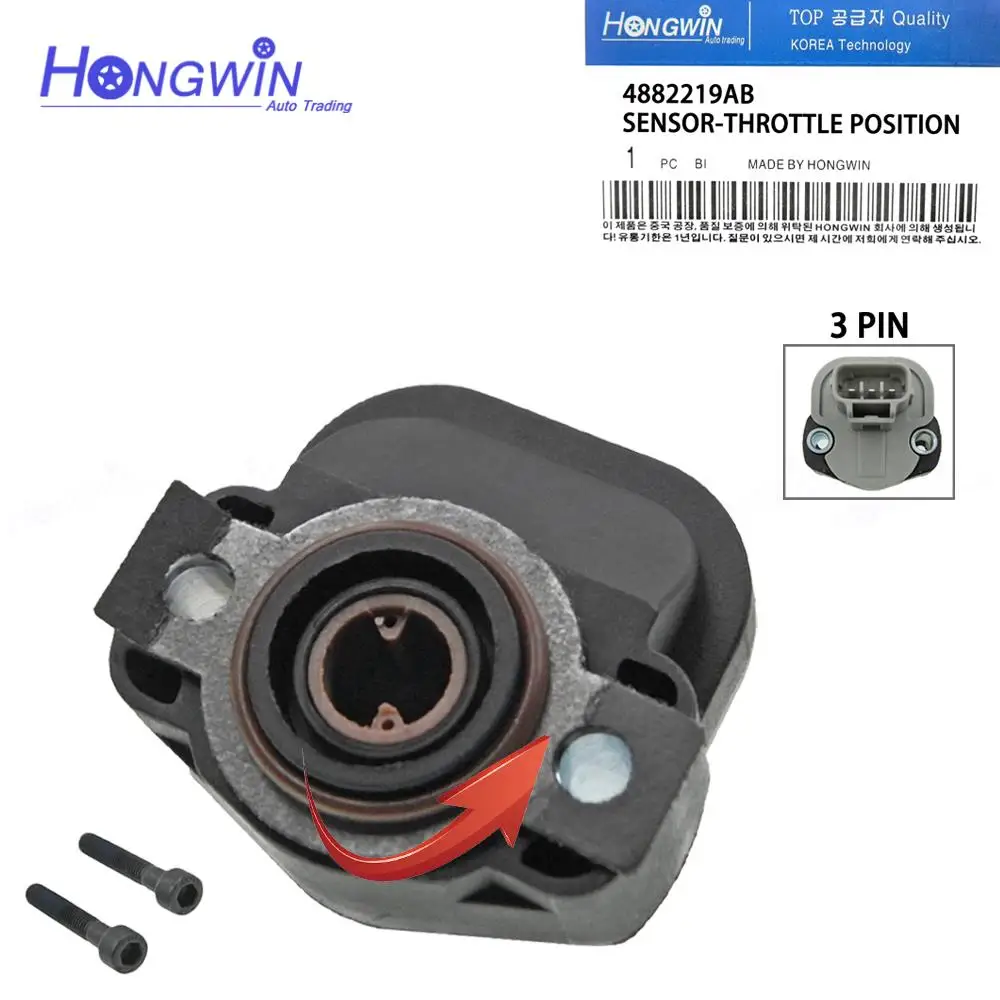 NEW 4882219AB, 4882219, 5017479AA  Throttle Position Sensor TPS For Dodge Ram 1500 2500 3500 3.9L, 4.7L, 5.2L, 5.9L 1997-2003