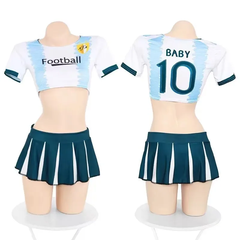 2022 Brand New Cos Sexy Uniform Dynamic World Football Baby White Suit Cheerleader Refueling Team Clothing