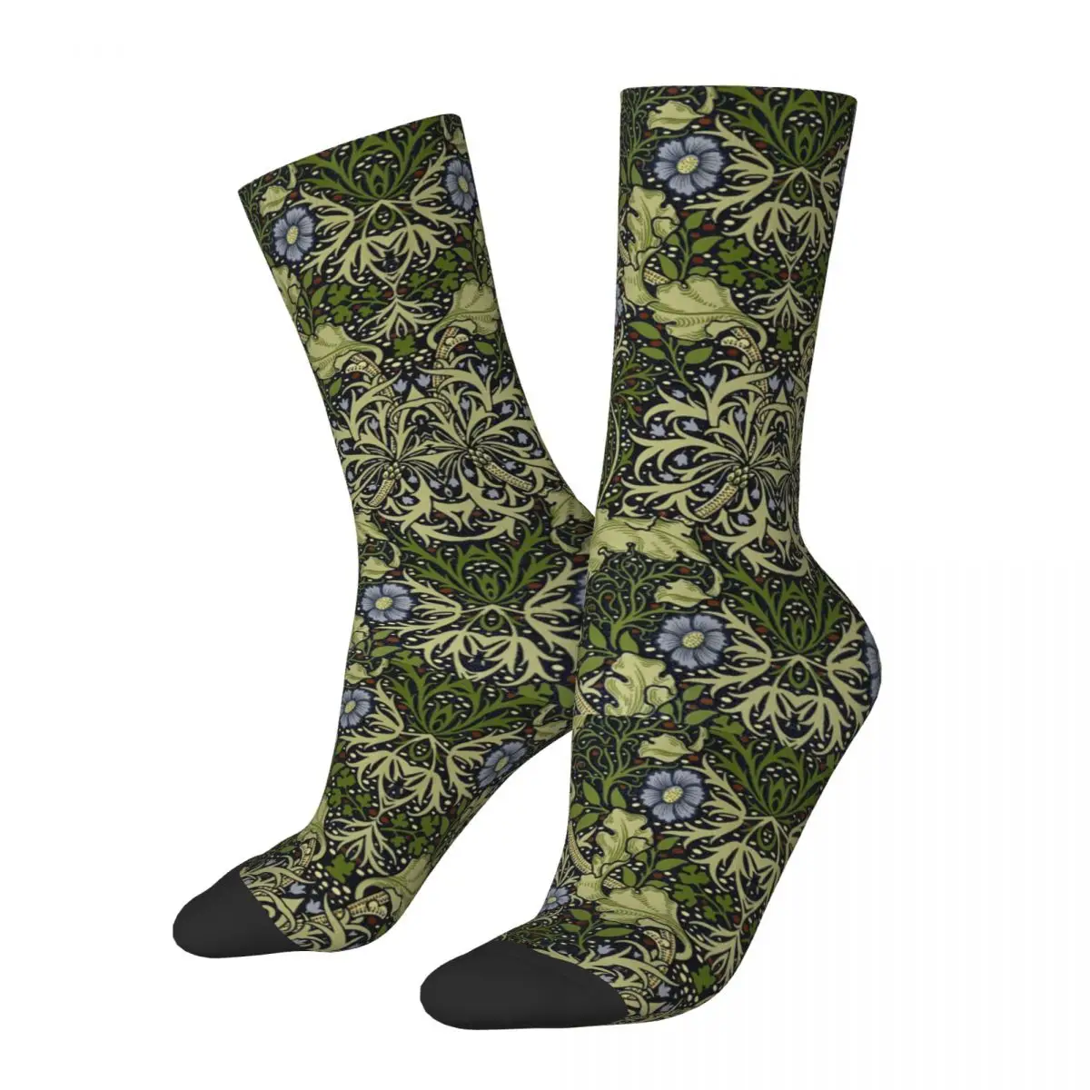 Funny William Morris Seaweed Theme Design Cozy Socks Product All Seasons Vintage Super Soft Crew Socks Non-slip