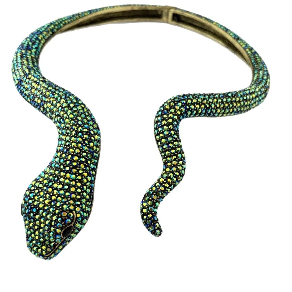 Curled Snake-shaped Punk Casual Style Necklace for Women All-match Personality Fashion Trend Daily Accessories Jewelry Gift