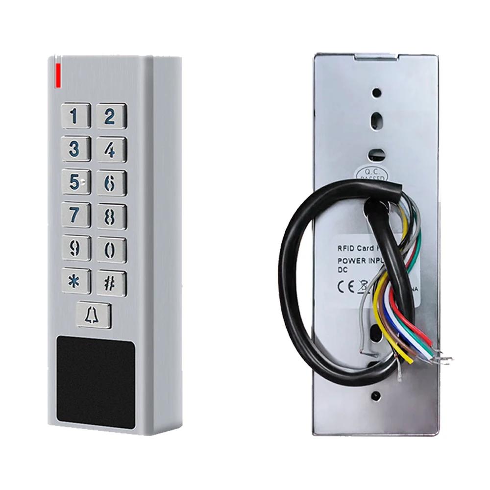 Outdoor Metal RFID Access Control Keypad Card Reader Waterproof Lock 125KHz 10PCS Keyfobs Rainproof for Access Control System